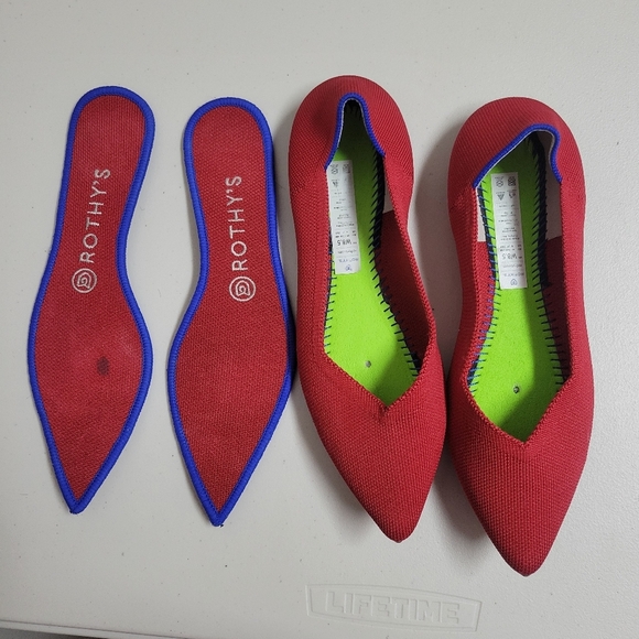 Rothy's The Point Red Chili Flats. - Picture 5 of 12